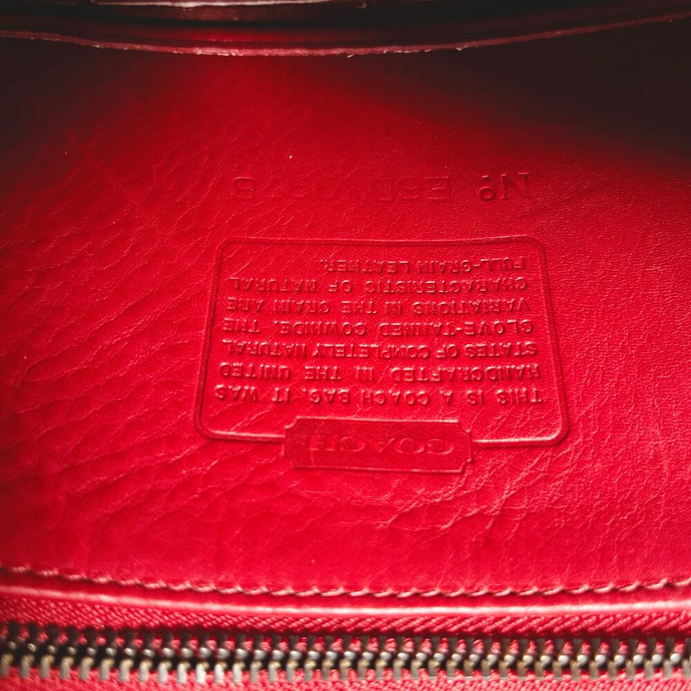 COACH Vintage Anderson Red Leather Crossbody Bag 9976 Gold Hardware - Picture 4 of 14